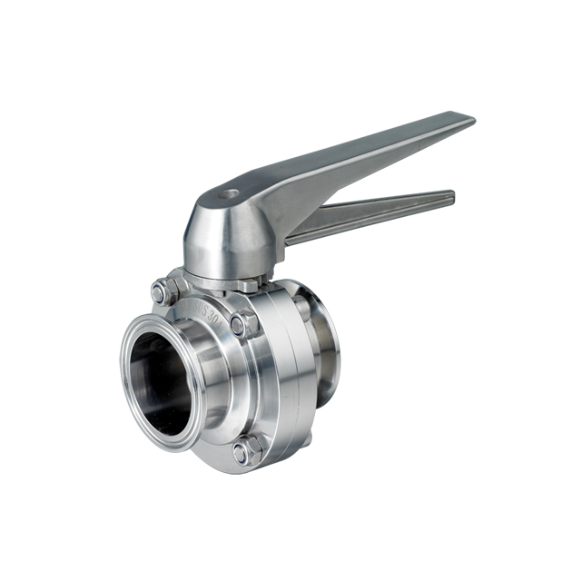 SS304 Санитарный ручной клапан-бабочка Tri-clamp с высоким потоком и проушинами