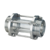 Санитарное трубчатое смотровое стекло с наружной и внутренней резьбой из нержавеющей стали