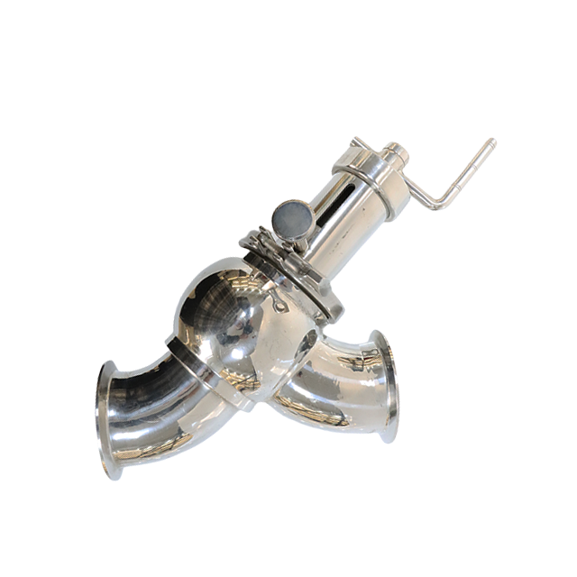 Санитарный ручной клапан переключения потока Y-типа Tri-Clamp из нержавеющей стали